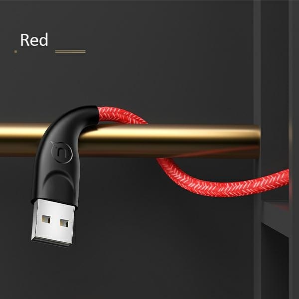 USAMS Nylon Cable U41 Lightning 3m 2A red SJ397USB02 (US-SJ397) Fast Charge