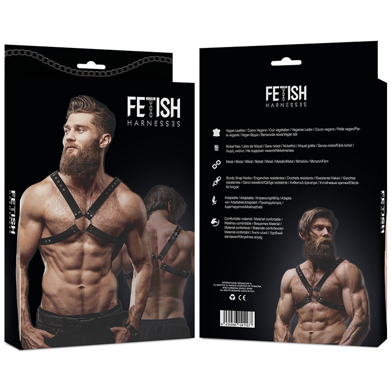 FETISH SUBMISSIVE ATTITUDE - MEN&#39;S CROSS CHEST ECO-LEATHER HARNESS