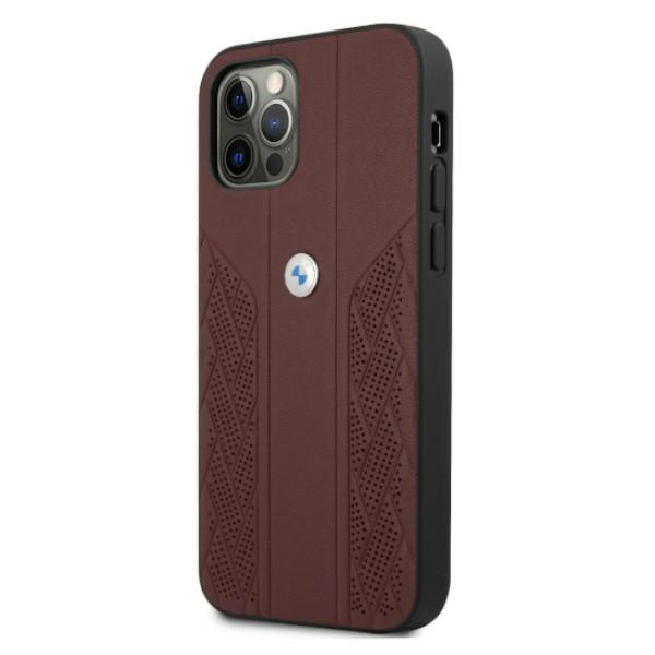 BMW BMHCP12MRSPPR Apple iPhone 12/12 Pro red hardcase Leather Curve Perforate