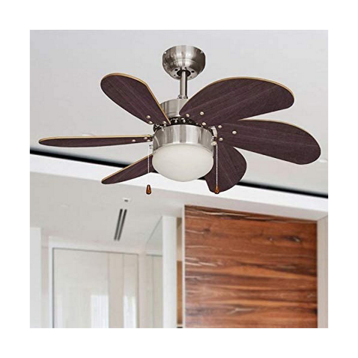 Ceiling Fan with Light EDM Aral Wengue 50 W