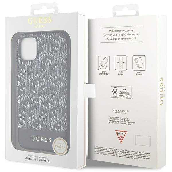 Guess GUHMN61HGCFSEK Apple iPhone 11/XR black hardcase GCube Stripes MagSafe