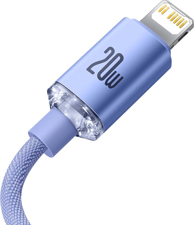 Baseus Crystal cable USB-C to Lightning, 20W, PD, 2m (violet)