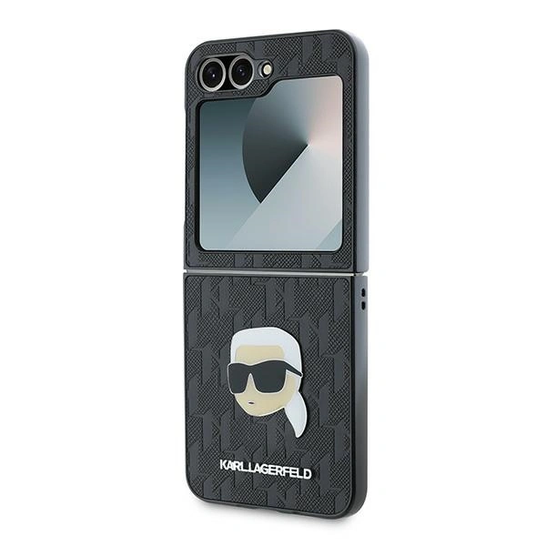 Case Karl Lagerfeld KLHCZF6PGKSKIHK Samsung Galaxy Z Flip6 Saffiano Monogram black/black