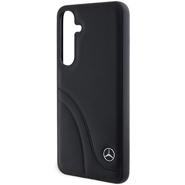 Mercedes MEHCS24S23RBCSK Samsung Galaxy S24 hardcase Leather Curved Stitches black