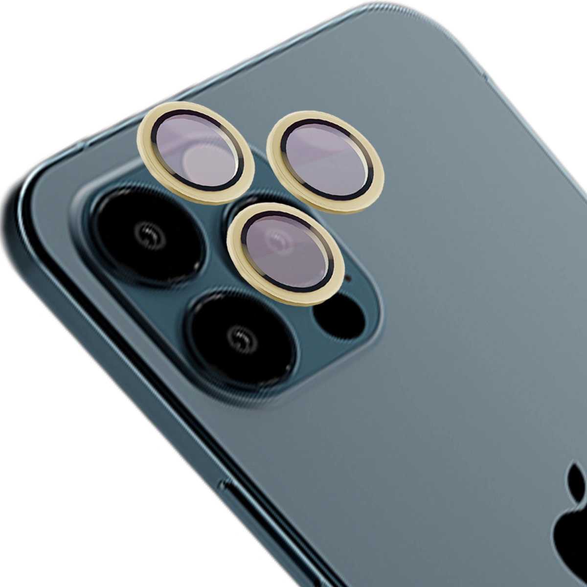 Bizon Glass Snap Lens Apple iPhone 12 Pro Max gold frame