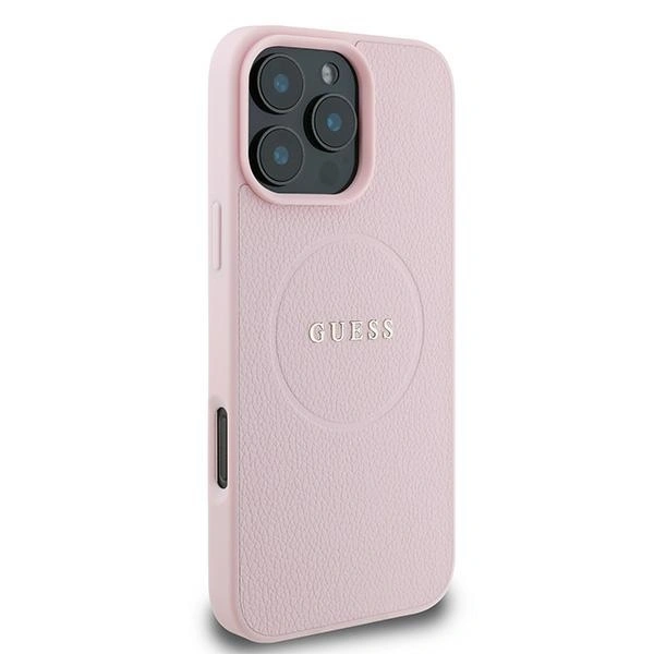 Case Guess GUHMP15XPGHSMMP Apple iPhone 15 Pro Max hardcase Grained Ring MagSafe pink