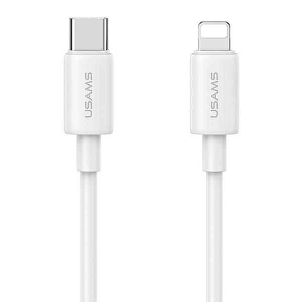 USAMS T65 US-CC226 wall charger USB-C PD 20W Fast Charging + USB-C / Lightning cable 30W white