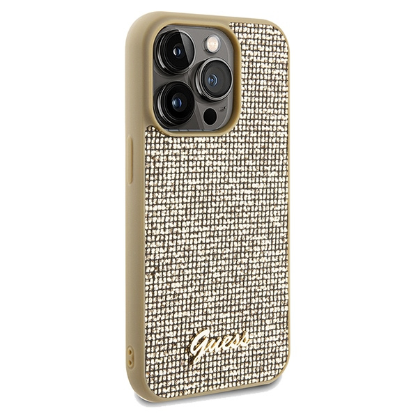 Guess GUHCP14LPMSDGSD Apple iPhone 14 Pro hardcase Disco Metal Script gold