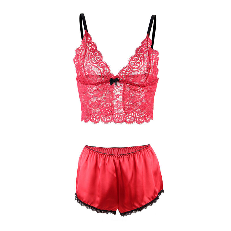 SUBBLIME - 953898 SILK AND LACE NIGHTGOWN + PANTIES RED S/M SUBBLIME - 953898 SILK AND LACE NIGHTGOWN + PANTIES RED S/M