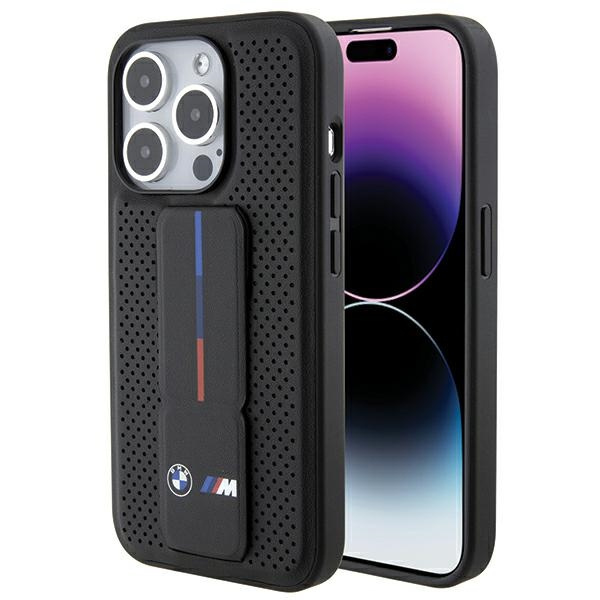 BMW BMHCP15LGSPPRK Apple iPhone 15 Pro hardcase Grip Stand Smooth & Perforated black