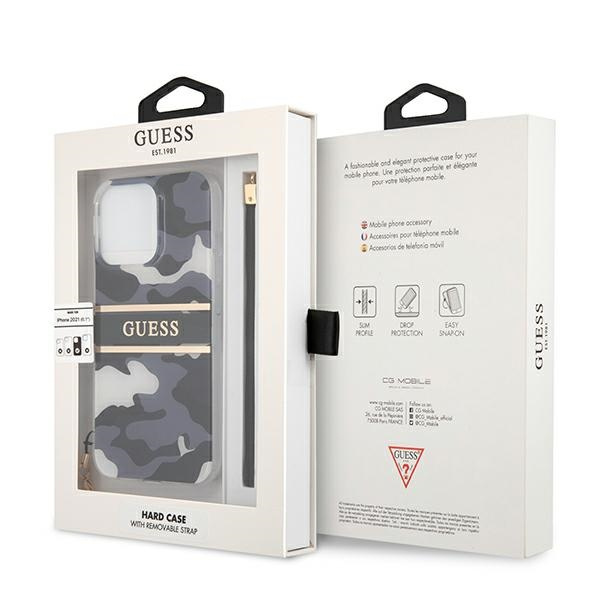 Guess GUHCP13XKCABBK Apple iPhone 13 Pro Max black hardcase Camo Strap Collection