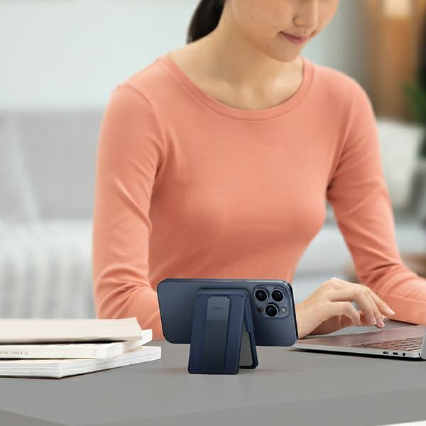 UNIQ Heldro ID magnetic wallet with stand and strap blush pink