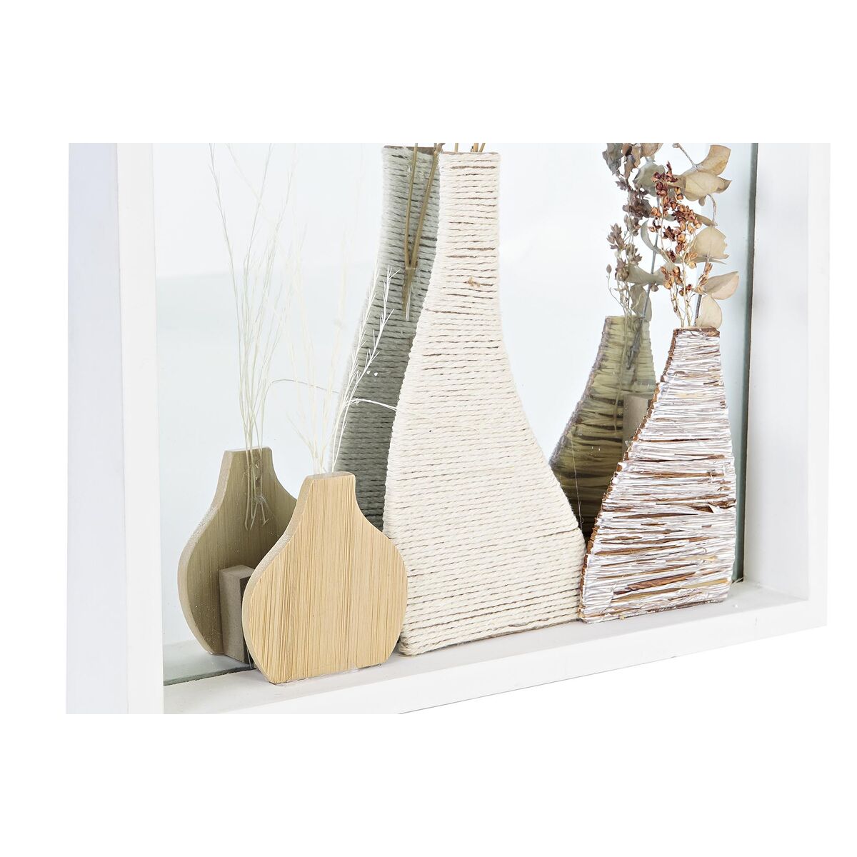 Wandspiegel DKD Home Decor Kristall natürlich Weiß 30 x 4 x 40 cm Holz MDF Cottage (2 Stück)