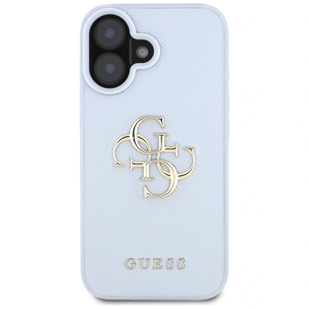 Guess Grained Big 4G Logo Small Classic Logo Apple iPhone 16 blue