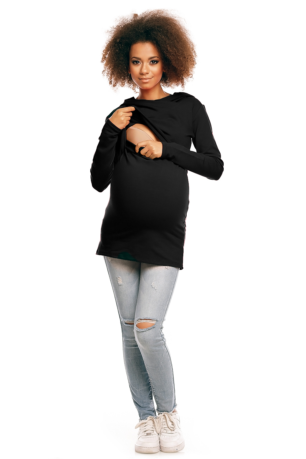  Maternity sweatshirt model 84463 PeeKaBoo  black