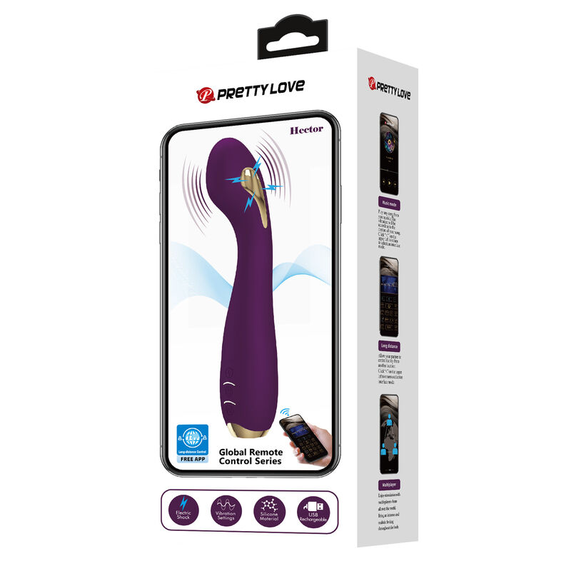 PRETTY LOVE - HECTOR ELECTROSHOCK VIBRATOR BY APP CONTROL PURPLE PRETTY LOVE - HECTOR ELECTROSHOCK VIBRATOR BY APP CONTROL PURPLE