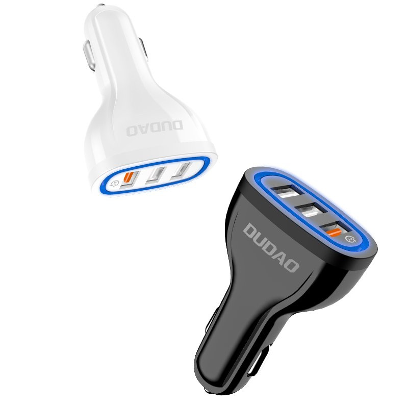 Dudao Car Charger Quick Charge Quick Charge 3.0 QC3.0 2.4A 18W 3x USB white (R7S white)