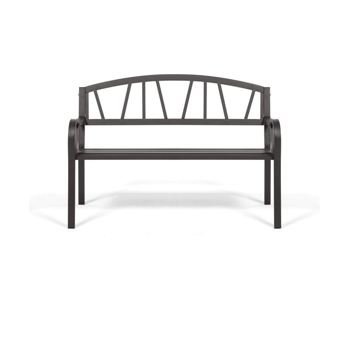Bench with backrest Anthracite Iron (123 X 53 X 86 cm)