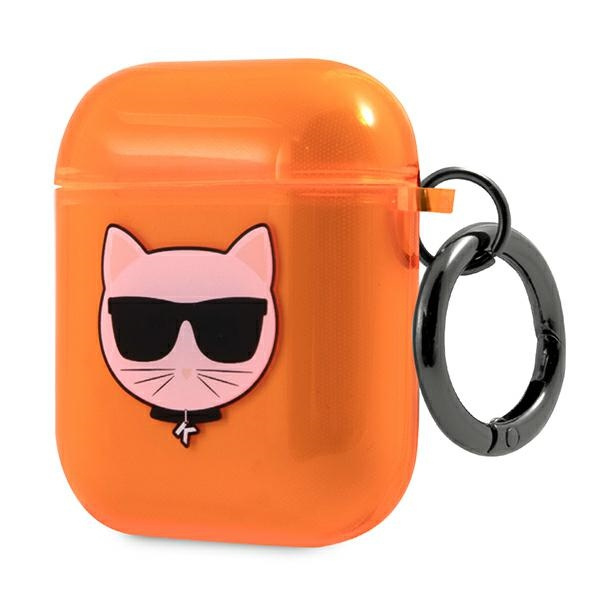 Karl Lagerfeld KLA2UCHFO Apple AirPods cover orange Choupette