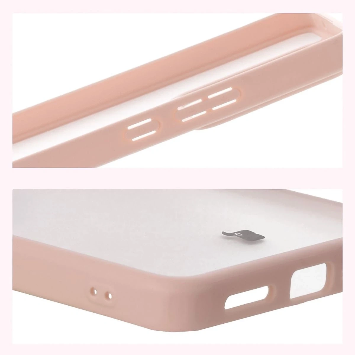 Etui Bizon Case Angelo do Realme GT 7 / 7T półprzezroczyste z różową ramką