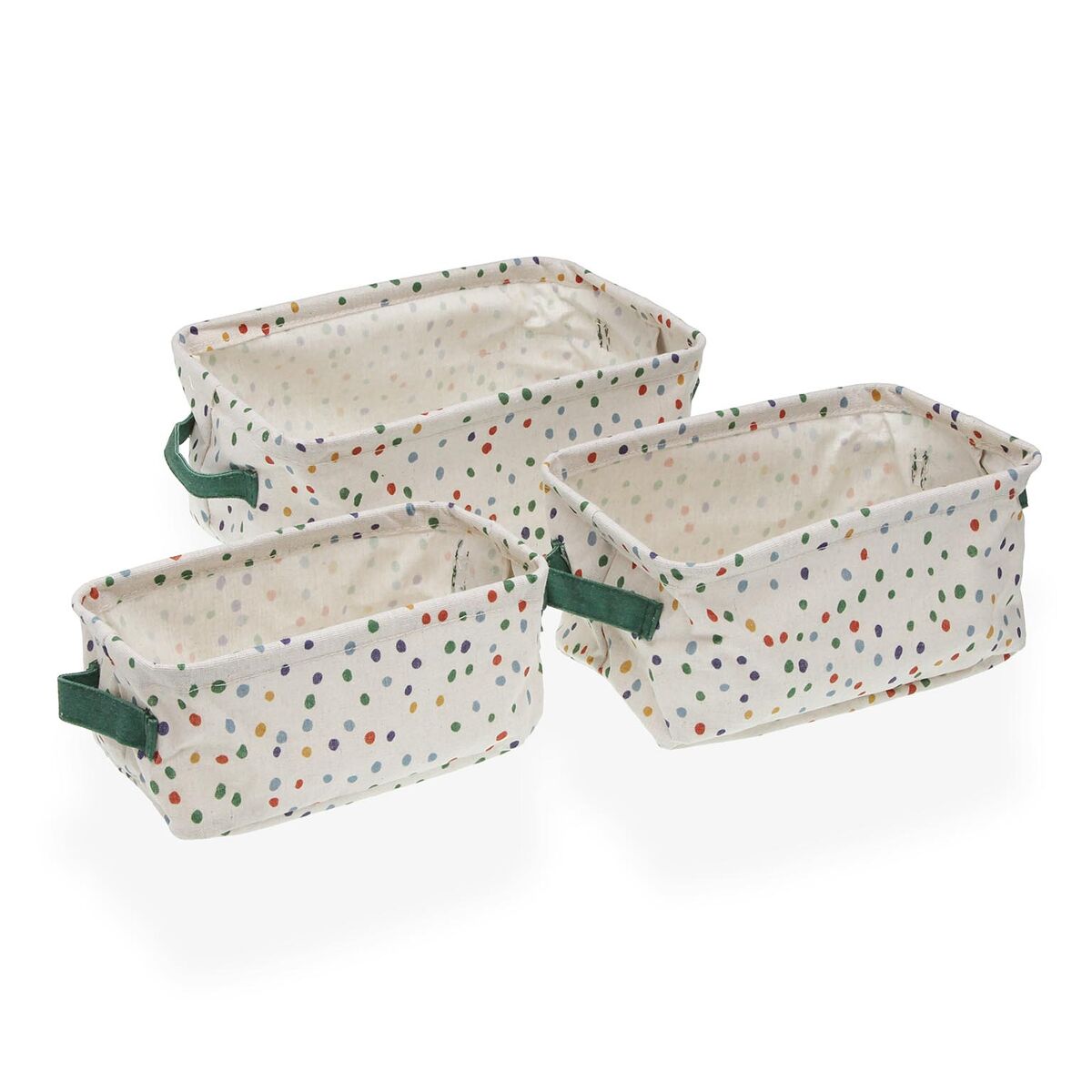 Basket set Versa Dotty Textile 18 x 14 x 28 cm