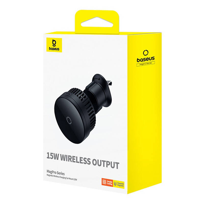 Baseus MagPro 15W car holder for air vent with wireless charging (black)