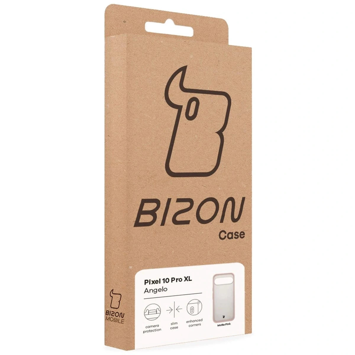 Etui Bizon Case Angelo do Google Pixel 10 Pro XL półprzezroczyste z różową ramką