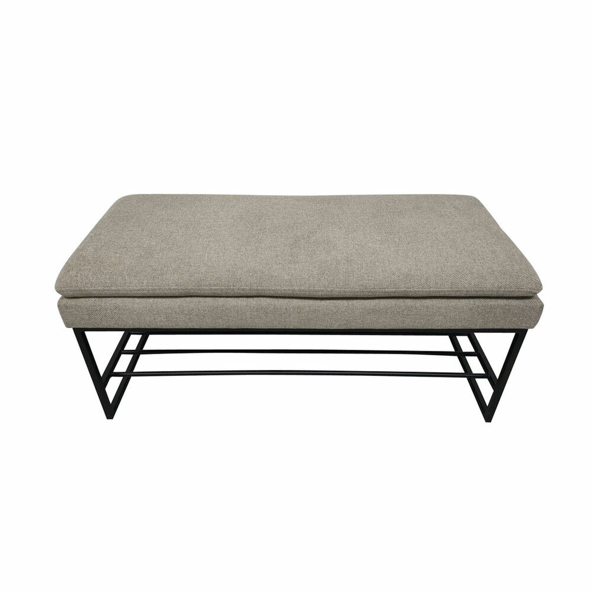 Foot-of-bed Bench DKD Home Decor Black Beige Polyester Iron (80 x 36 x 35 cm)