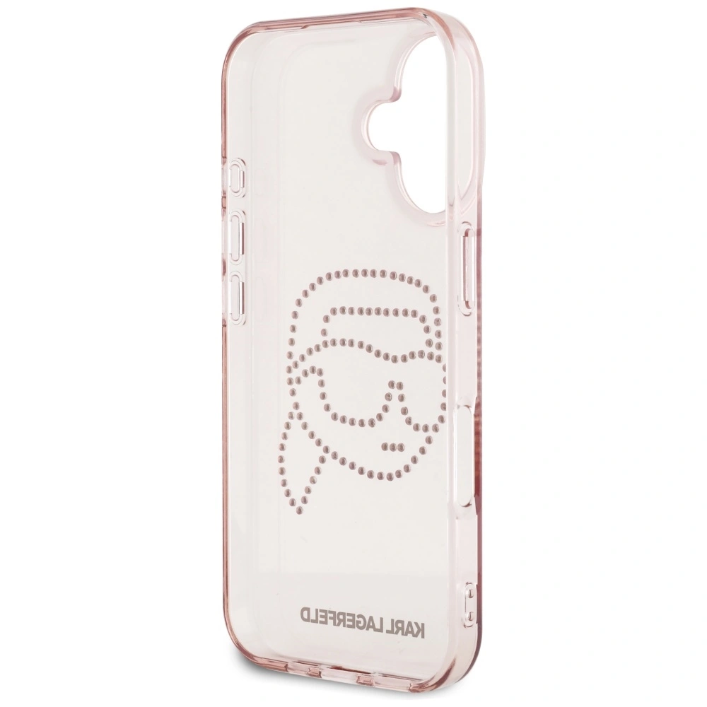 Karl Lagerfeld IML Rhinestones Karl Head Apple iPhone 16 pink