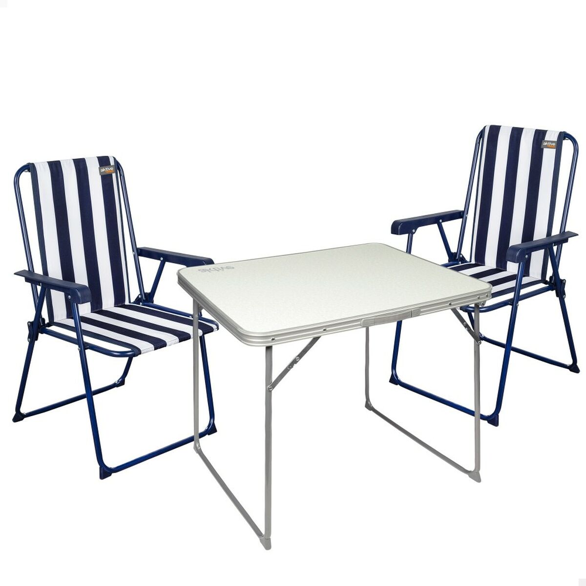 Tisch-Set mit 2 Stühlen Aktive Biegsam Camping