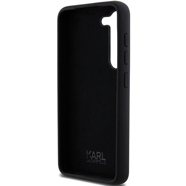 Karl Lagerfeld KLHCS23SSMHCNPK Samsung Galaxy S23 hardcase Silicone Choupette Metal Pin black