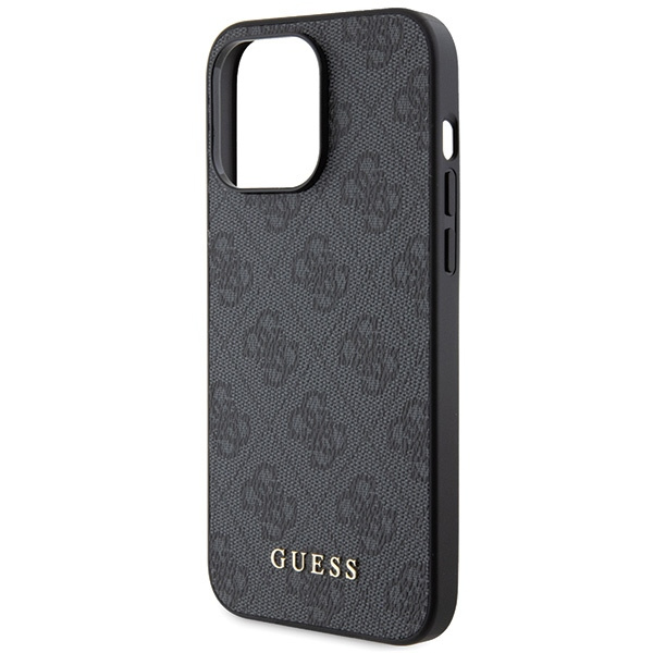 Guess GUHCP15XG4GFGR Apple iPhone 15 Pro Max hard case 4G Metal Gold Logo grey