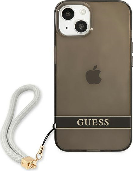 Guess GUHCP13SHTSGSK Apple iPhone 13 mini black hardcase Translucent Stap