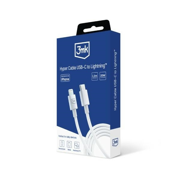 3MK cable Hyper USB-C / Lightning 20W 1.2m white