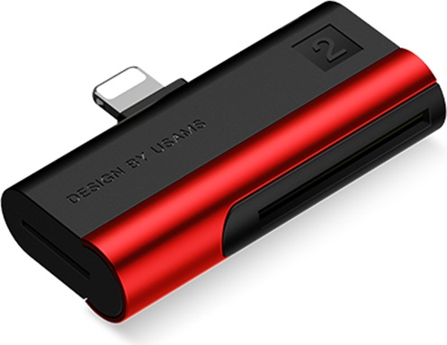 USAMS Card Reader SD/microSD Lightning red SJ430DKQ02 (US-SJ430)