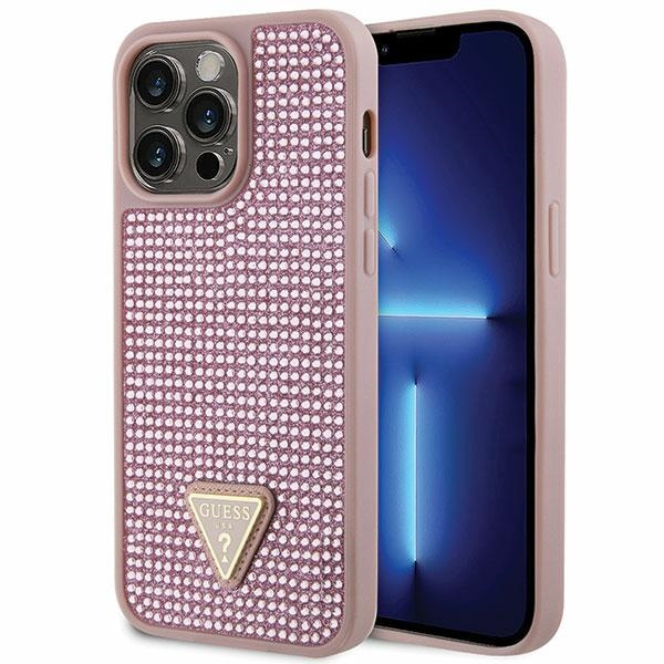Guess GUHCP14XHDGTPP Apple iPhone 14 Pro Max pink hardcase Rhinestone Triangle