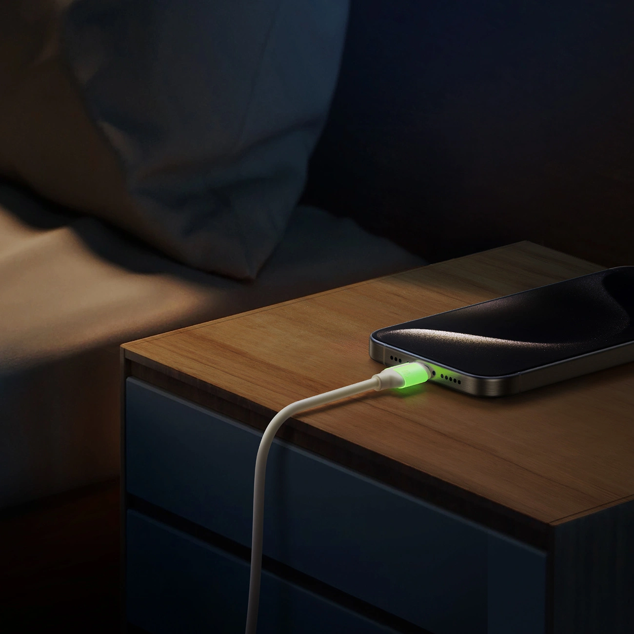 Kabel USB-C / USB-C Joyroom S-A53 60W z fluorescencyjną końcówką 2m beżowy