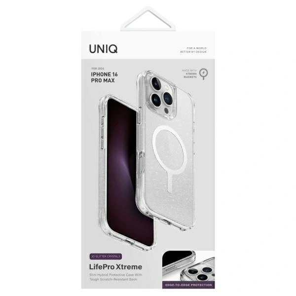 Etui UNIQ LifePro Xtreme Apple iPhone 16 Pro Max Magclick Charging przezroczysty/tinsel lucent