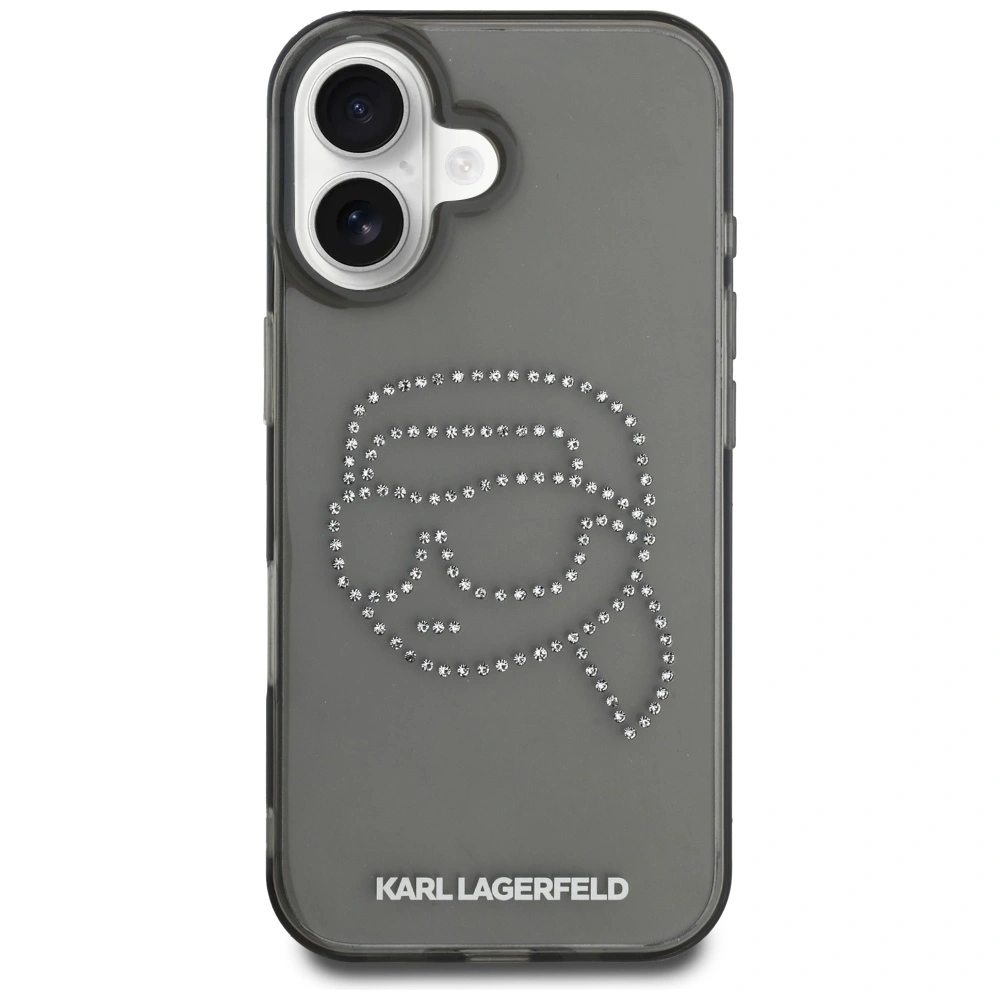 Karl Lagerfeld IML Rhinestones Karl Head Apple iPhone 16 black