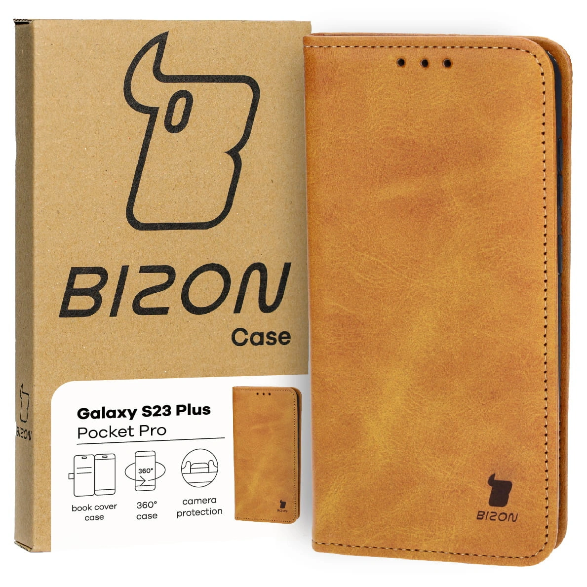 Bizon Case Pocket Pro Samsung Galaxy S23 Plus brown