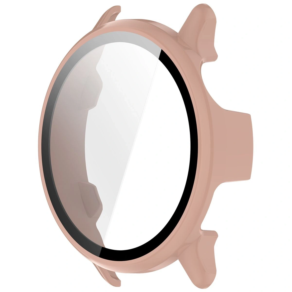 Etui ze szkłem do zegarka Bizon Case+Glass Watch do Garmin Vivoactive 6 różowe