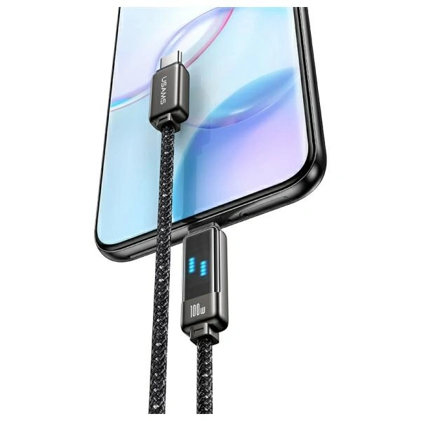 USAMS USB-C / USB-C cable 100W 1.2m Zinc Alloy Fast Charging Data Cable Meteor Series