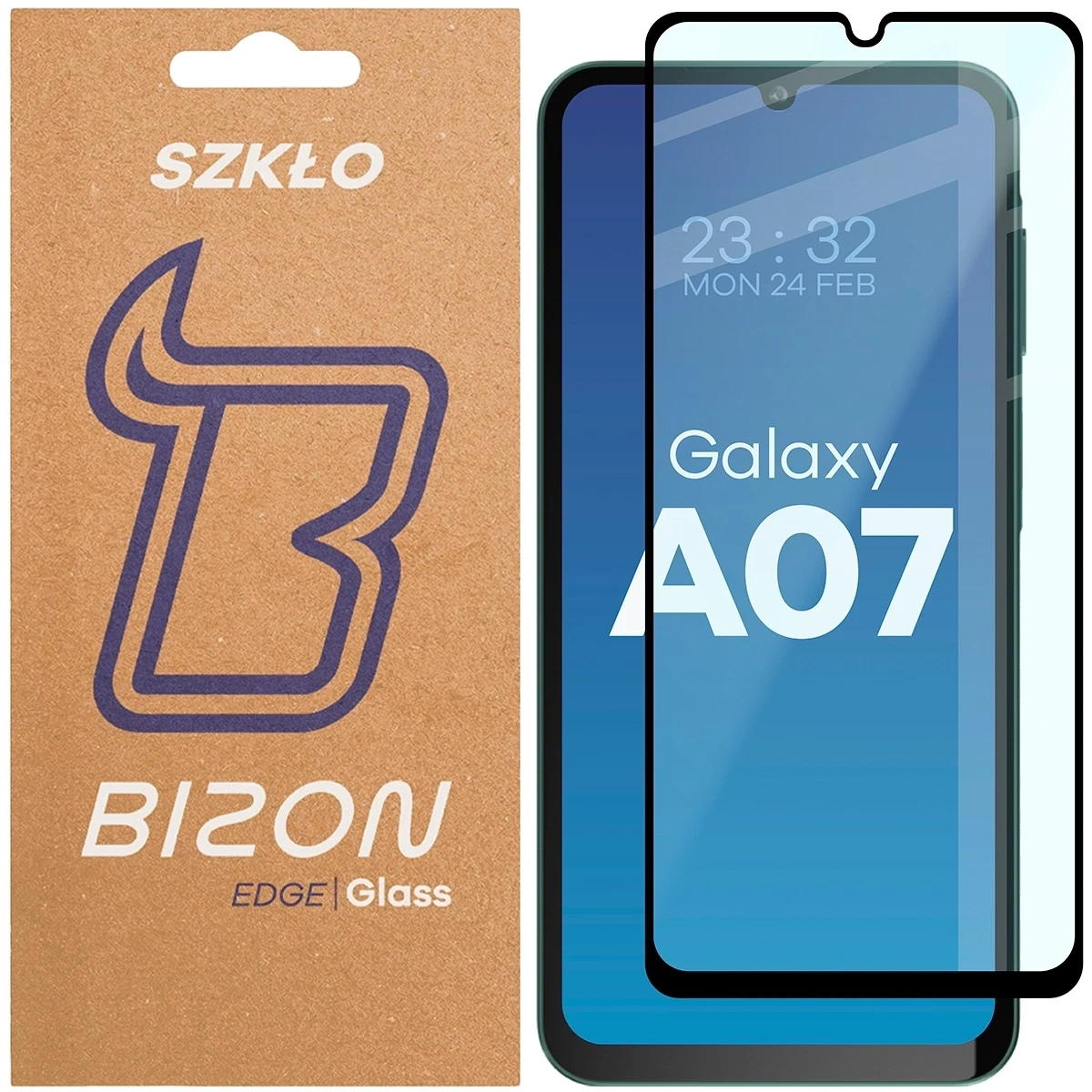 Szkło hartowane Bizon Glass Edge 2 do Samsung Galaxy A07 4G / 5G czarna ramka