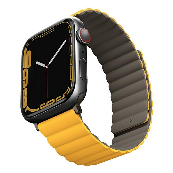 UNIQ Revix strap Apple Watch 4/5/6/7/SE/8/9/Ultra 44/45/49mm Reversible Magnetic mustard-khaki/mustard-khaki
