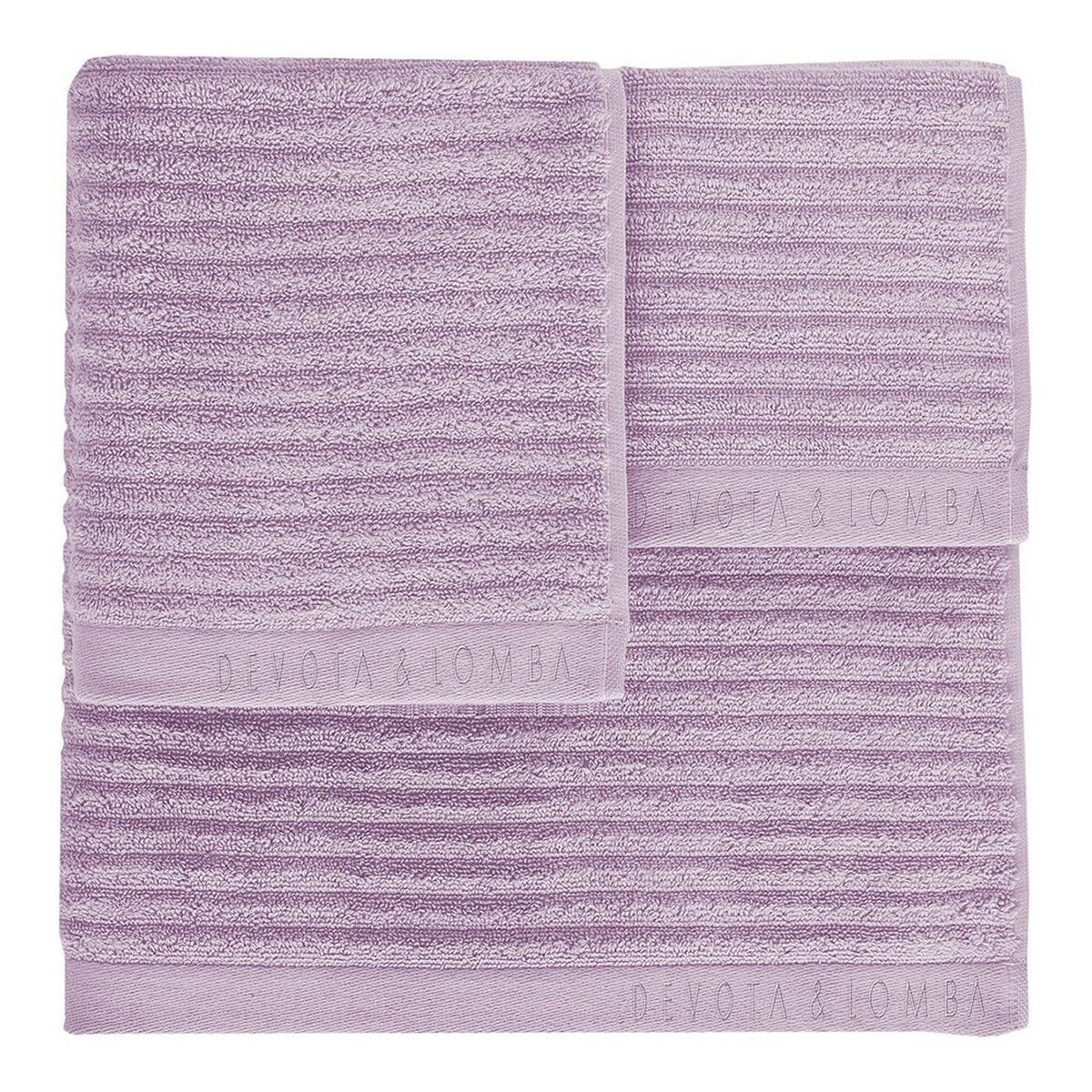 Towel Devota & Lomba Rayas lila Lilac 100% cotton (30 x 50 - 50 x 90 - 70 x 140 cm)