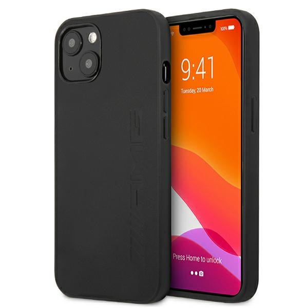 Mercedes AMG AMHCP13SDOLBK Apple iPhone 13 mini black hardcase Leather Hot Stamped