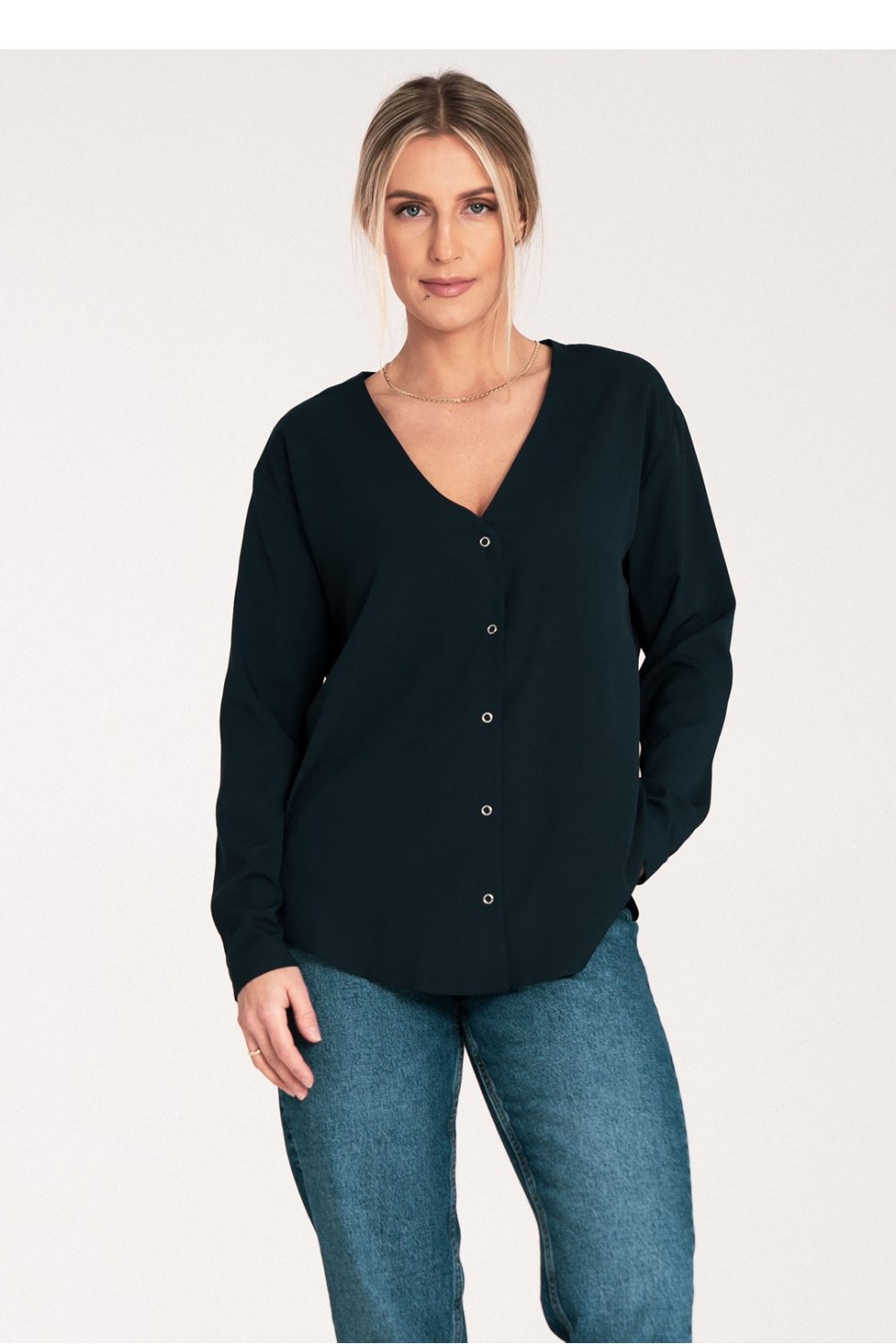  Long sleeve shirt model 204327 Figl  navy blue