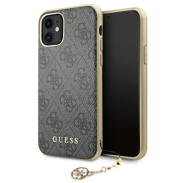 Guess GUHCN61GF4GGR Apple iPhone 11 grey hard case 4G Charms Collection