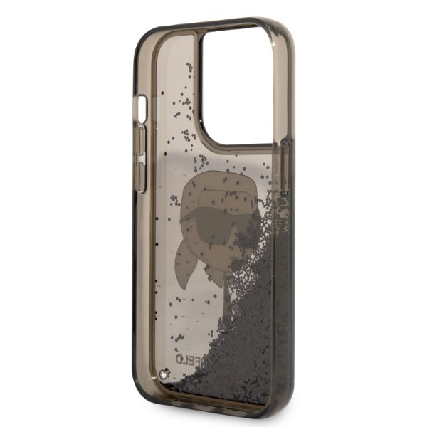 Karl Lagerfeld KLHCP14LLNKHCK Apple iPhone 14 Pro black hardcase Glitter NFT Karl Head