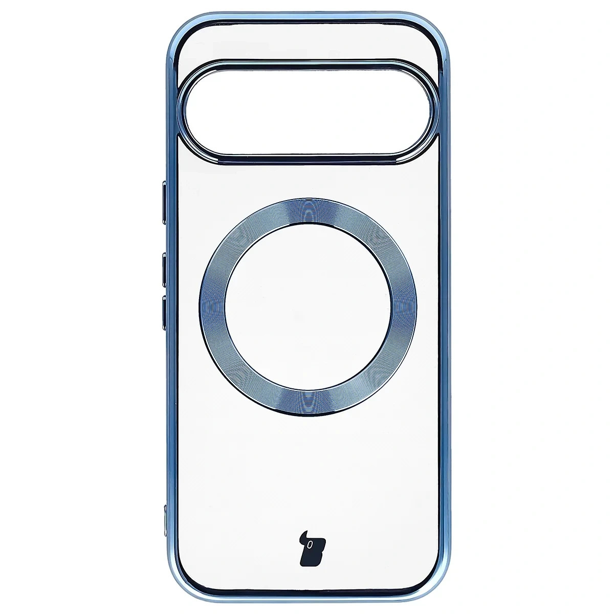 Etui z pierścieniem magnetycznym Bizon Case EduardO do Google Pixel 10 / 10 Pro, przezroczysto-niebieskie